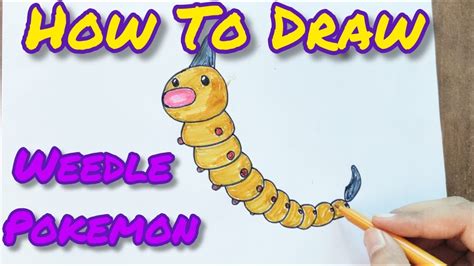 How To Draw Weedle Pokemon With Easy Steps Draw Everyday Youtube