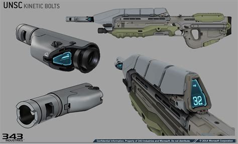 Unsc Kinetic Bolts Attachment Sci Fi Weapons Weapon Concept Art
