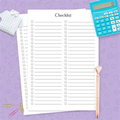 Free Printable Check List