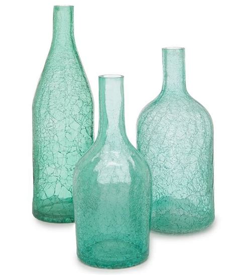 Turquoise Crackled Glass Vase Everything Turquoise