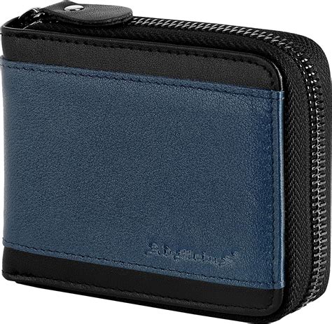 mens rfid blocking wallets zipper leather wallet for men bifold rfid card holder black