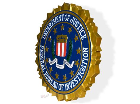 In an emergency dial 911! Federal Bureau of Investigation FBI Plaque or Seal