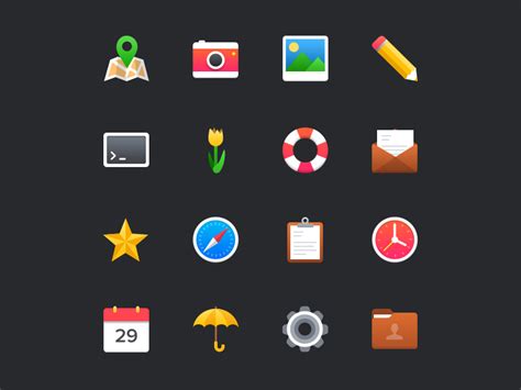 Free Colorful Icon Set Free Icons Icon Set Flat Icons Set
