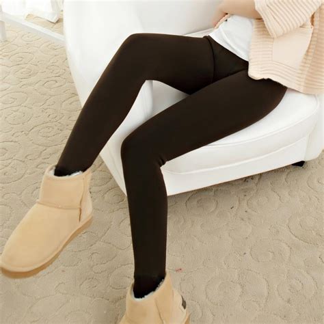 Cheap New Winter Womens Leggings High Elastic Waist Plus Velvet Thicken Leggings Warm Pants
