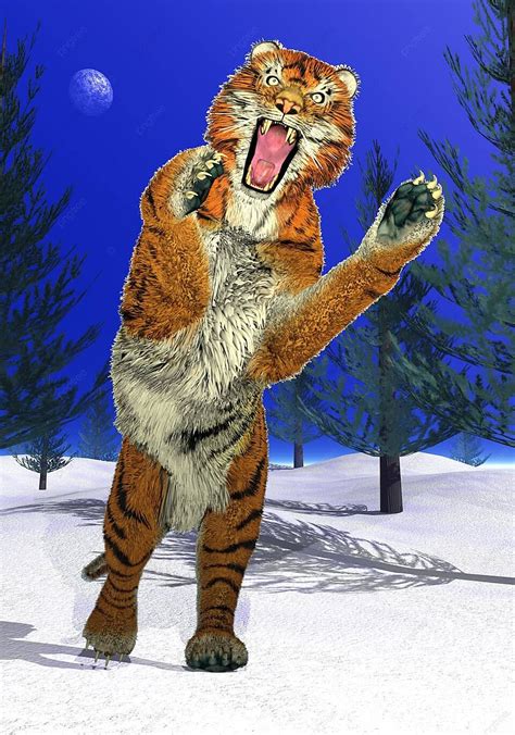 Tiger Attacking Animal Carnivore Wild Photo Background And Picture For