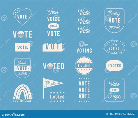 Election Day And Voting Theme Vector Overlay Designs Badges And