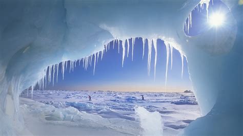 578596 Nature Cave Sunlight Ice Frost Glaciers Icicle Snow Wallpaper
