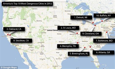 Top Ten Most Dangerous Cities In The Us