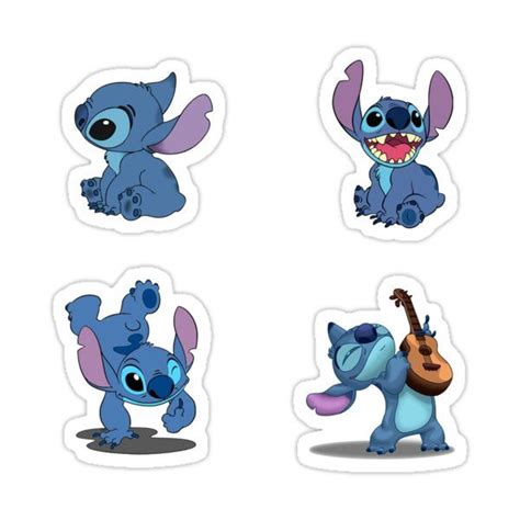 Stitch Stickers 4 Pack Sticker By Ss52 Cute Stickers Disney