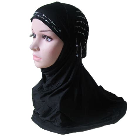 Muslim Islamic Hijab Scarf Woman Islam Jilbab Cap Abaya Hot Drilling