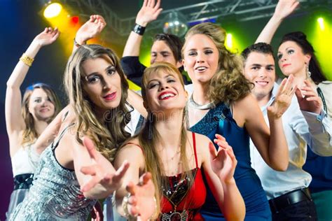 Party People Dancing In Disco Club Stock Image Image