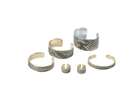 Authentic Natural Python Cuffs & Rings - Alligator Jackets, Alligator Shoes, Alligator Purses ...