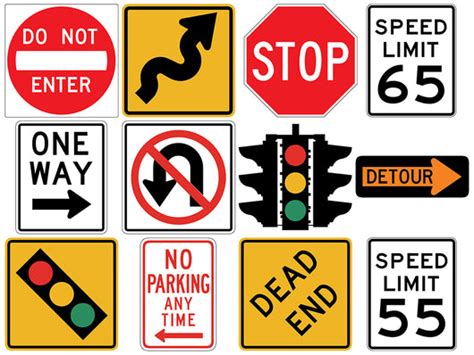 Assorted Street Sign Collection Wall Decal Sticker Set