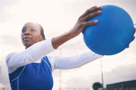 Fitness Black Woman And Netball For Exercise Training And Playing For