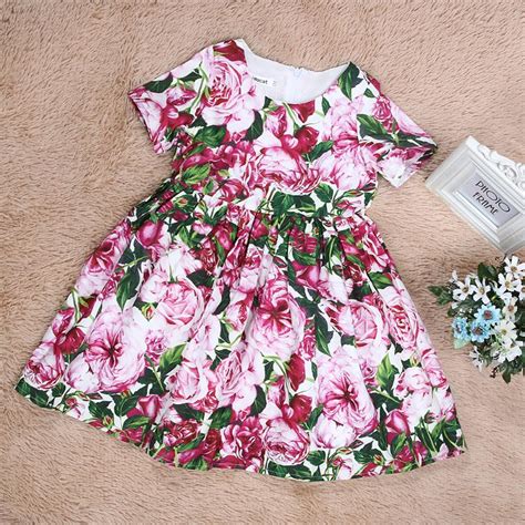 Summer Dress Children Flower Floral Print Clothing Baby Girls Toddler