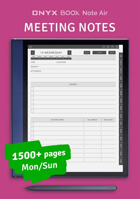 Download Meeting Notes Hyperlinked Pdf For Boox Note Air