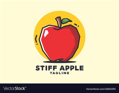 Stiff Art Style Of Red Apple Royalty Free Vector Image