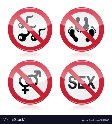 No Sex Romace Red Warning Sign Royalty Free Vector Image
