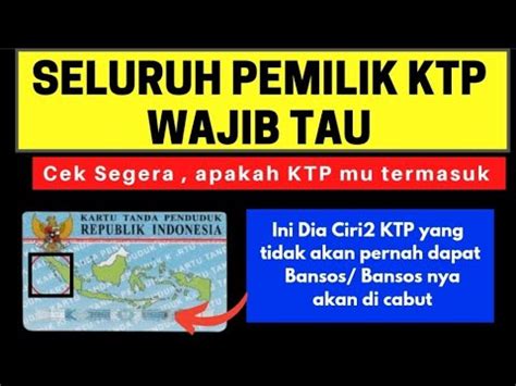 Resmi Ciri Ktp Yang Tidak Akan Dapat Bansos Dihapus Sebagai Penerima