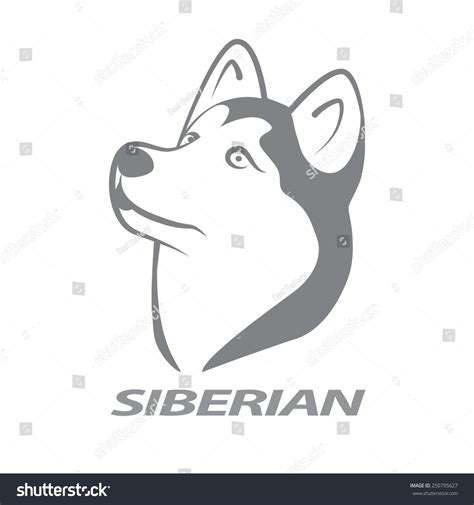Siberian Husky On White Background Symbol Icon Logo Design Vector