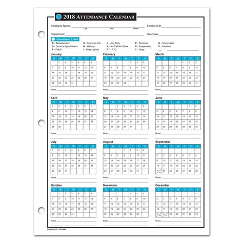 Of course, a printable attendance sheet isn't just for the use of teachers. Employee Attendance Calendar 2018 - Free Tracker PDF Excel ...