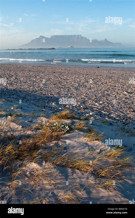 Spectacular View Of Table Mountain From Blouberg Beach At Sunrise Cape