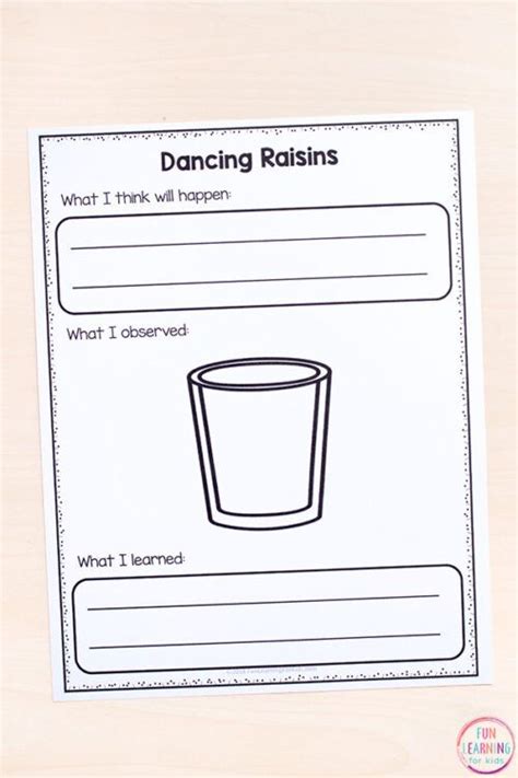 Dancing Raisin Science Experiment Worksheet
