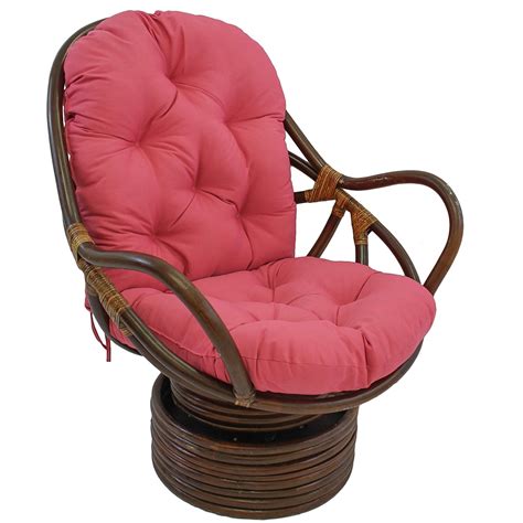 Blazing Needles Solid Twill Swivel Rocker Chair Cushion 48 X 24