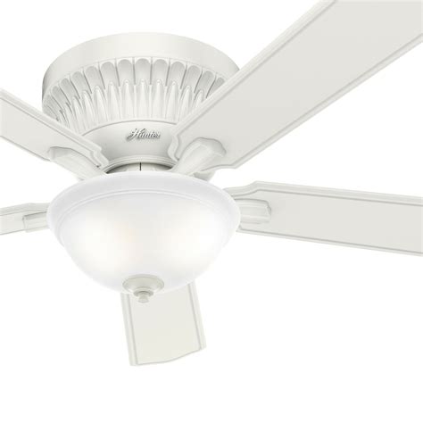 Hunter Fan 54 Inch Low Profile Fresh White Ceiling Fan With Light Kit