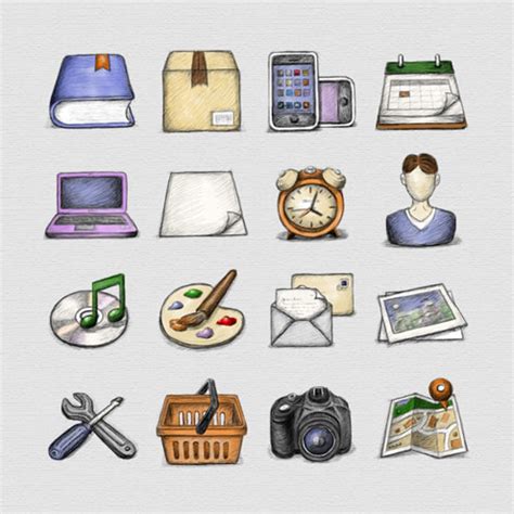 Ios 7 style flat icons. Iconos dibujados a mano gratis - Kabytes