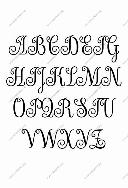 Letter Stencils Cursive Font Lettering Letters Styles