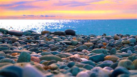 Colored Pebbles On A Beach Stock Photo Image Of Idyllic 173425342