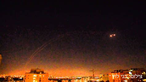 Without it, the hundreds of missiles fired by 3. Iron Dome Successful Interception over Tel Aviv 11 7 14 ...