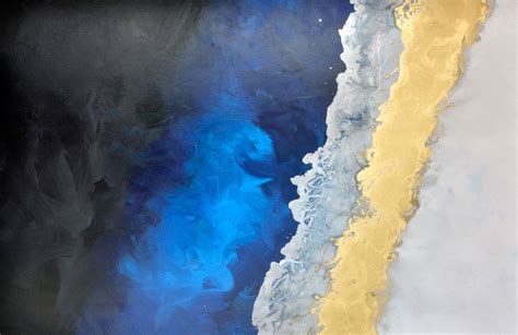 Blue And Gold Painting With Black And Silver Highlights
