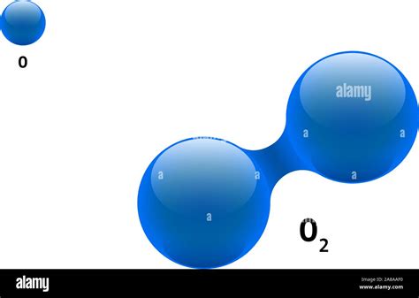 Modelo De Química De Moléculas Diatómicas Oxígeno O2 Elemento Científico Fórmula Partículas