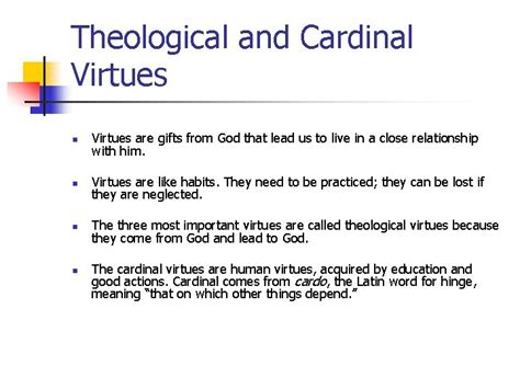 Cardinal Theological Virtues Theological And Cardinal Virtues N
