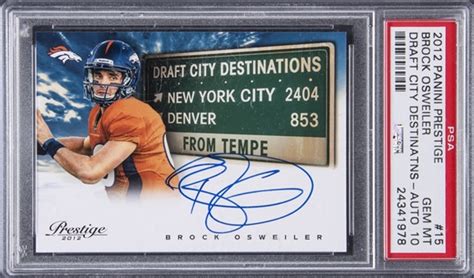 Lot Detail 2012 Panini Prestige Draft Day Destinations 15 Brock Osweiler Signed Rookie Card