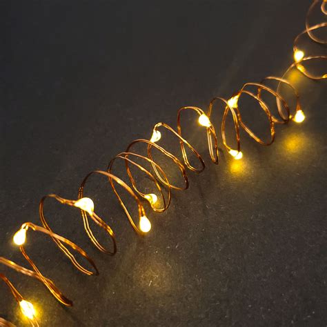 Battery Operated Led Fairy String Lights Copper Set Of 2 Lumabase