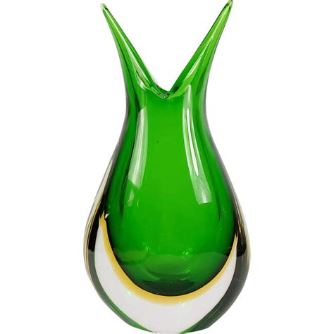 Mid Century Sommerso Murano Glass Vase By Flavio Poli For Seguso Vetri D Arte Italy 1960s