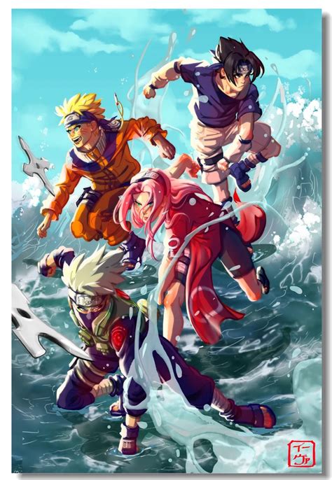 Custom Canvas Wall Paintings Uzumaki Naruto Poster Uchiha Sasuke Wall