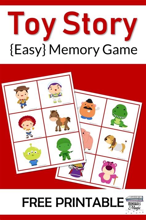 Toy Story Memory Game Free Printable Disney Games For Kids Story