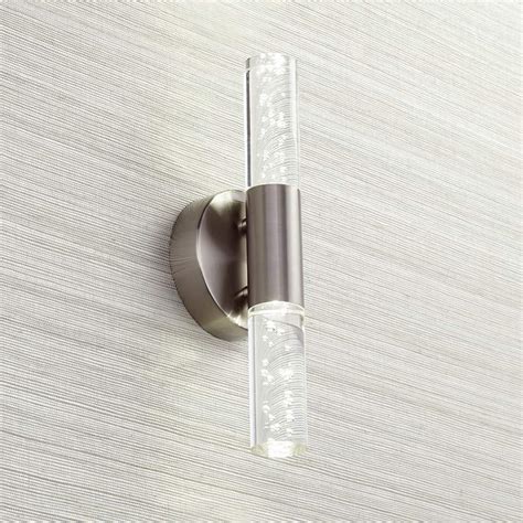 The fixture can also be converted into a mini pendant. Natalya Bubble Acrylic 13"H Brushed Nickel LED Wall Sconce ...