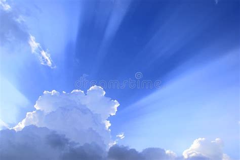 Sunburst Light Over Clouds Stock Photo Image Of Rays 9369636