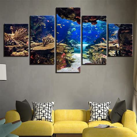 Underwater Sea Fish Coral Reefs Wall Decor Canvas Art Customized