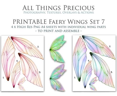 The Printable Fairy Wings Set Is Shown