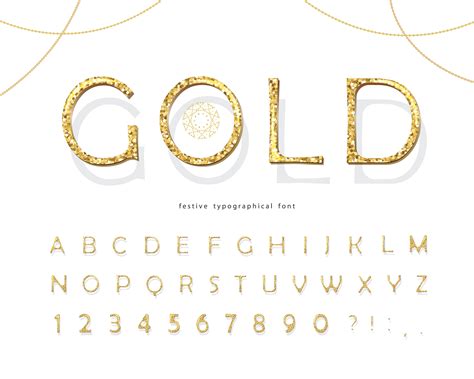Gold Glitter 3d Font Luxury Golden Abc Letters And Numbers 694759