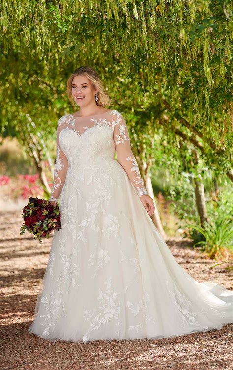 Modest Plus Size Wedding Dress With Sleeves Essense Of Australia