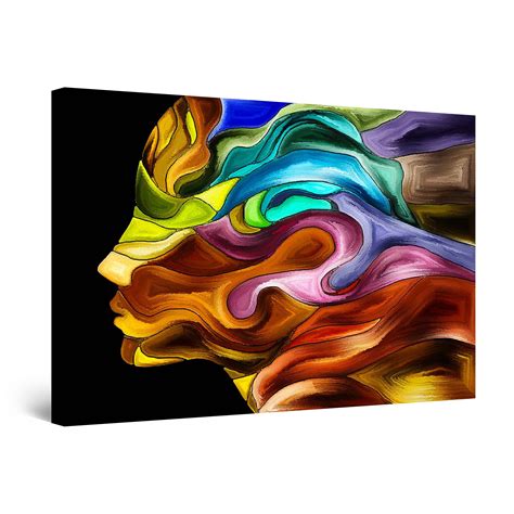 Startonight Canvas Wall Art Abstract Woman Face Colored