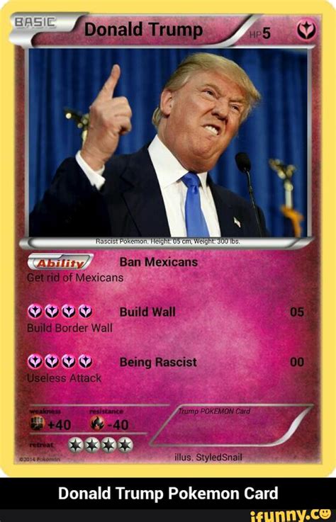 Donald Trump Pokemon Card Donald Trump Pokemon Style Card 1st Edition