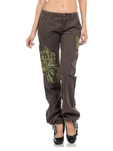 Womens Hipster Cargo Multi Pocket Combat Trousers Leisure Army Casual